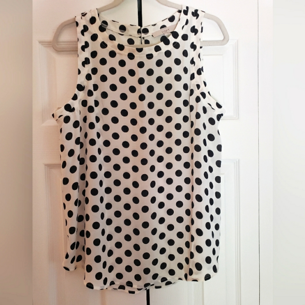 LOFT Polka Dot Sleeveless Top